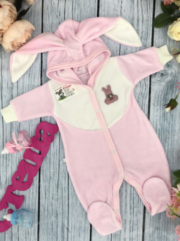 Купить оптом 212. Комбинезон с ушками, хлопок 80% велюр, 20%  ПЭ 62.68,74 в Стерлитамаке