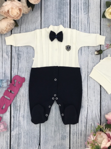 Купить оптом 273-Т.С. Комбинезон с шапкой, хлопок 100% интерлок, темно-синий 56,62 в Стерлитамаке